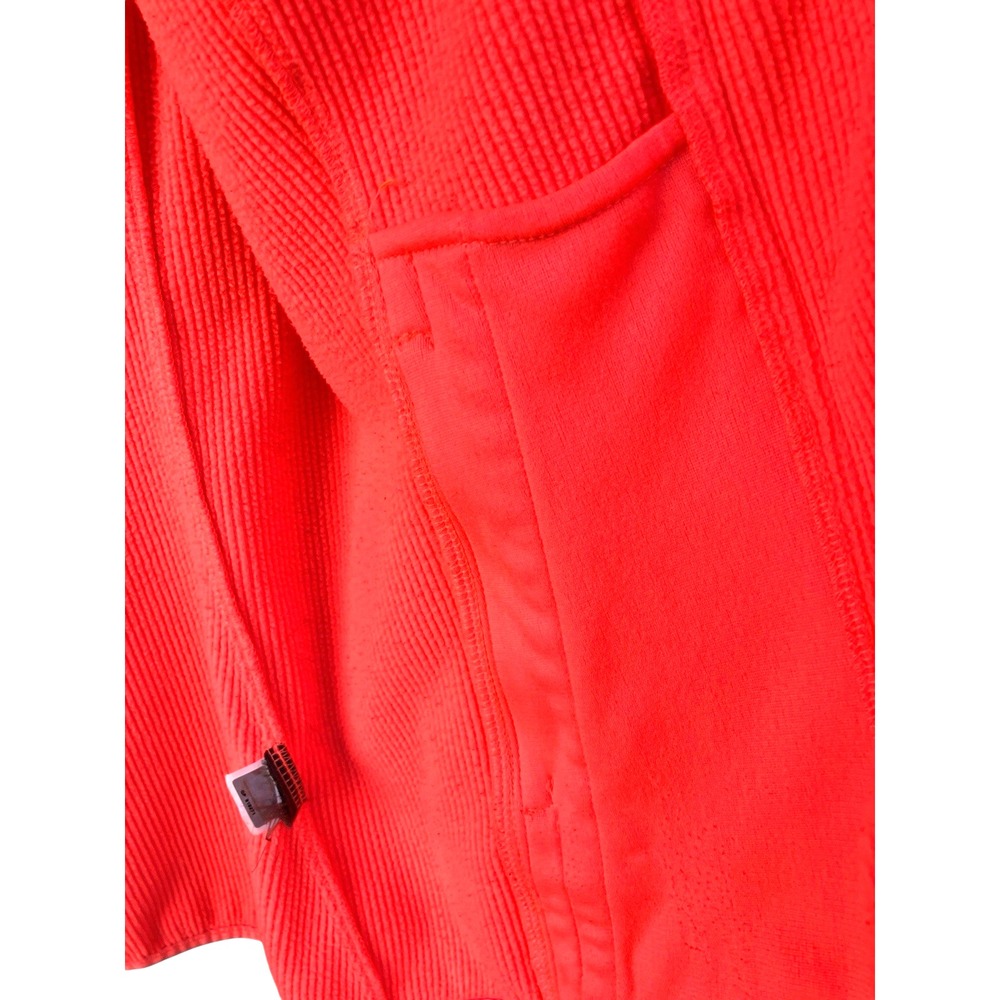North Face Technical Grid Fleece Asymmetrical Zip Hoodie Jacket Bright Coral S - Picture 5 of 9